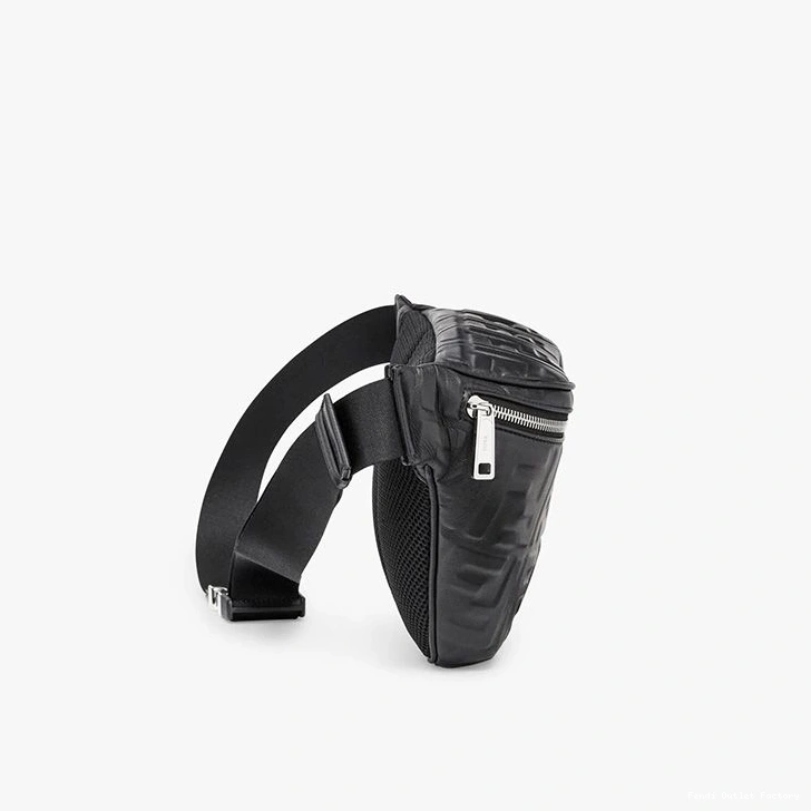 Affordable HOT In Black Belt Nappa Bag Leather Fendi Motif FF 0823